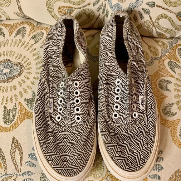 Authentic Vans Womens 8 Mens 6.5 Black & White Tri - Picture 3 of 3